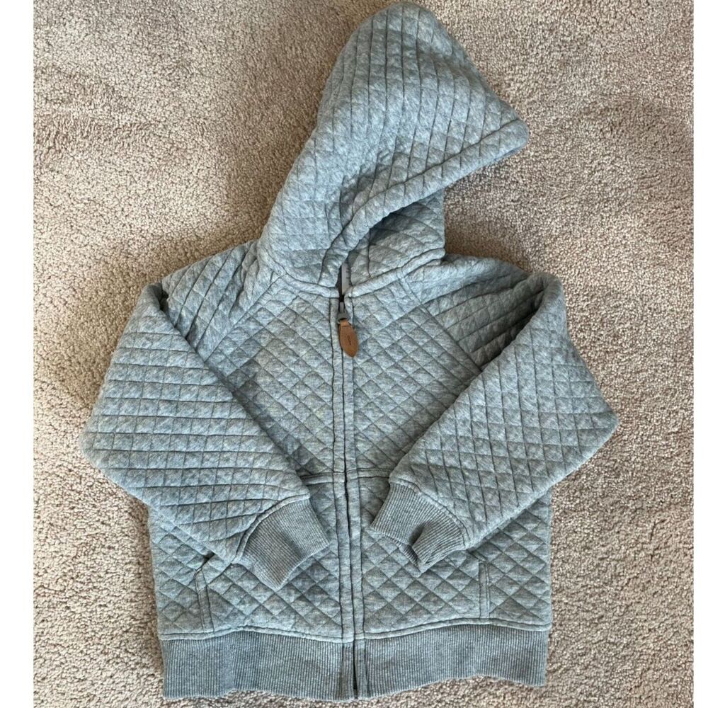 Gymboree Toddler Gray Quilted Zip-Up Hoodie Jacket Sherpa Lined Size 3T